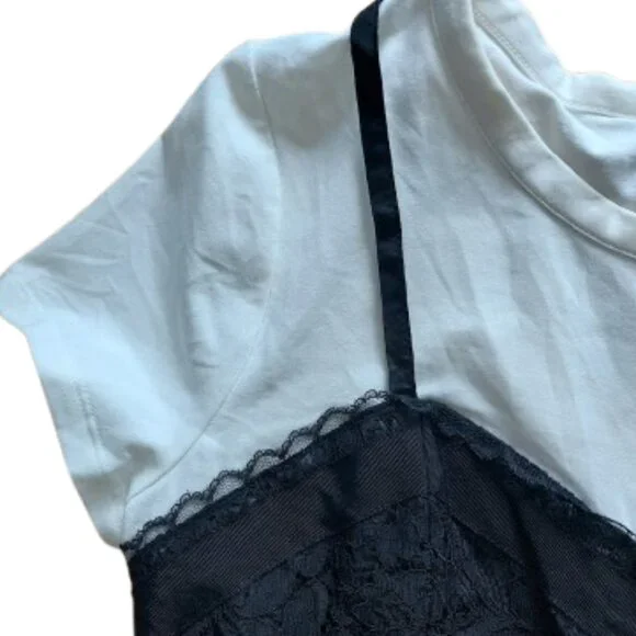 Short Black and White Baby Goth Dress Size Large - Picture 3 of 5